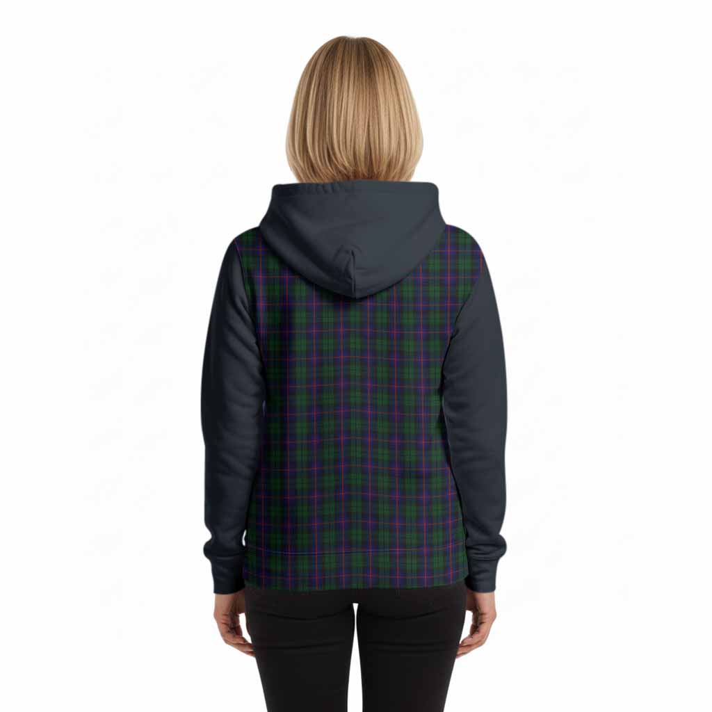 Urquhart Tartan Accent Hoodie with Family Crest