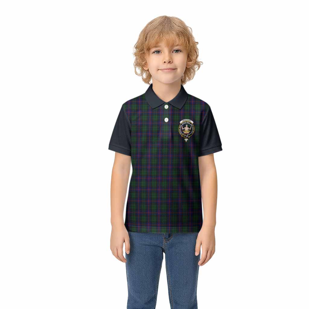 Urquhart Tartan Accent Kid Polo Shirt with Family Crest
