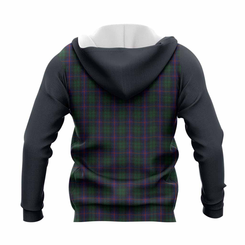 Urquhart Tartan Accent Knitted Hoodie with Family Crest