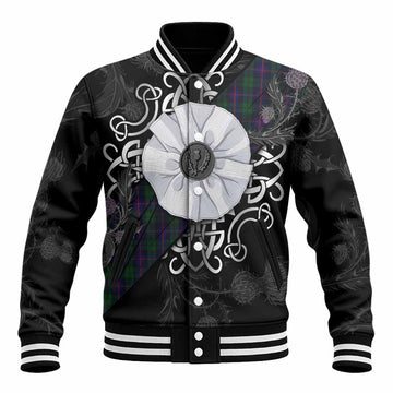 Urquhart Tartan Baseball Jacket Jacobite White Rose Unisex - Tartan Vibes Clothing