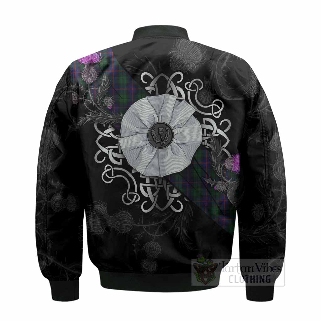 Urquhart Tartan Bomber Jacket Jacobite White Rose - Tartan Vibes Clothing
