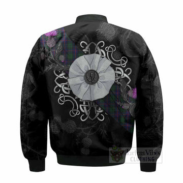 Urquhart Tartan Bomber Jacket Jacobite White Rose - Tartan Vibes Clothing