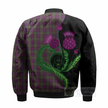 Urquhart Tartan Bomber Jacket Traditional Scottish Thistle
