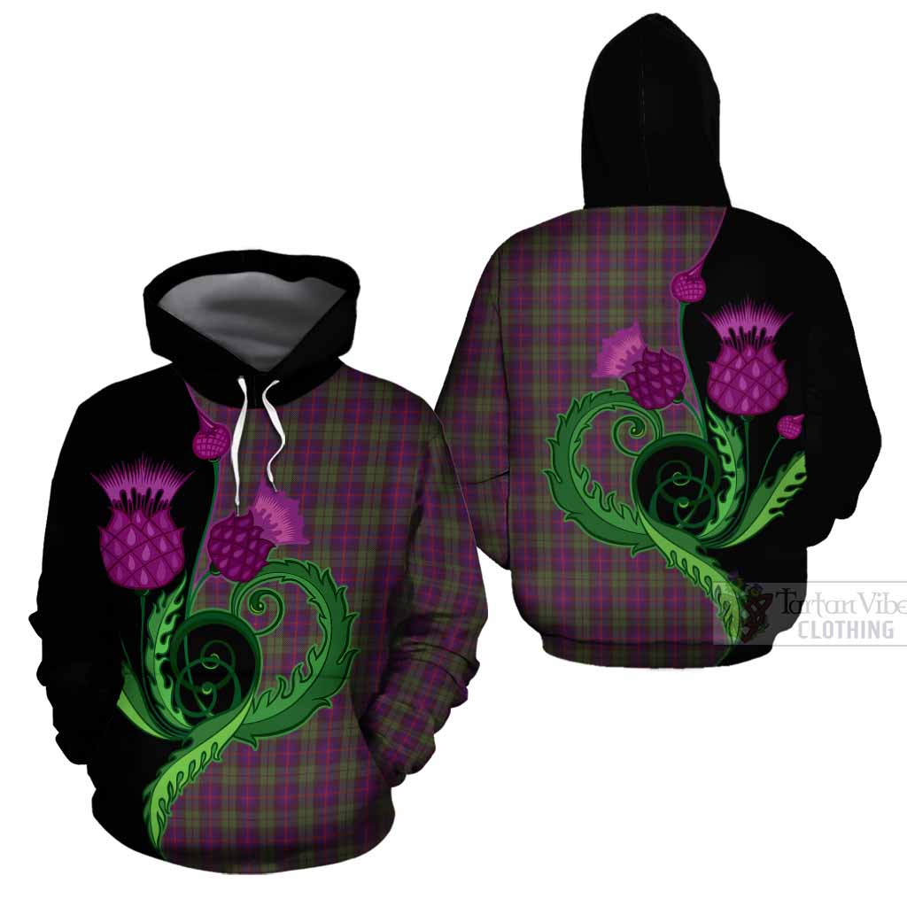 Urquhart Tartan Cotton Hoodie Traditional Scottish Thistle