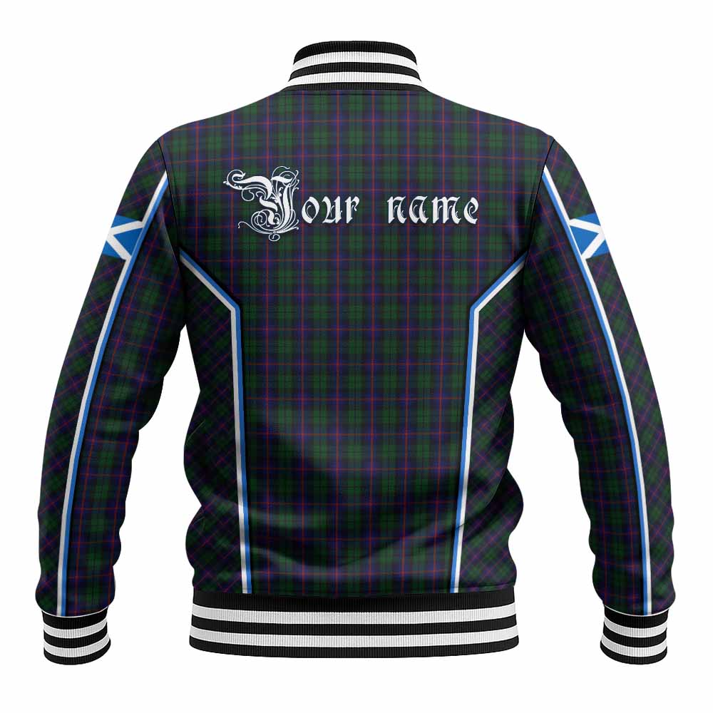 Urquhart Tartan Crest Baseball Jacket Scotland Coat of Arm Flag Style - Tartan Vibes Clothing