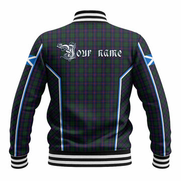 Urquhart Tartan Crest Baseball Jacket Scotland Coat of Arm Flag Style