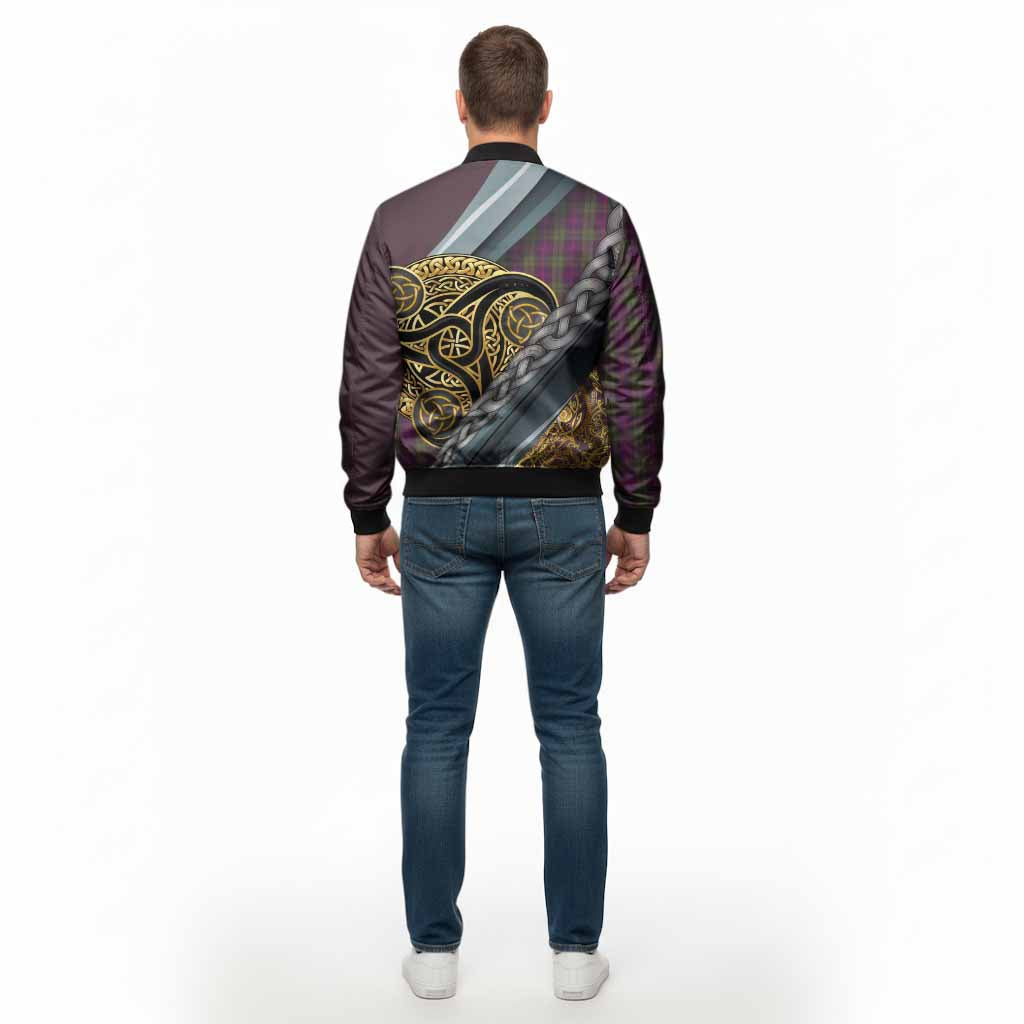Urquhart Tartan Crest Bomber Jacket Scottish Triskele Celtic