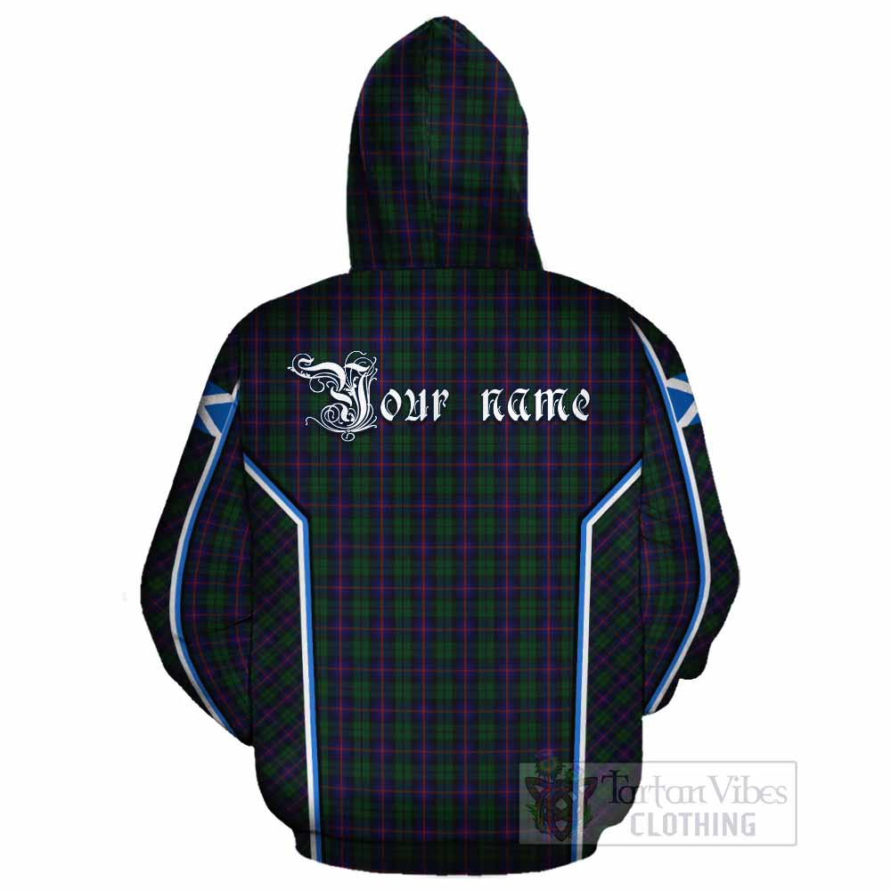 Urquhart Tartan Crest Cotton Hoodie Scotland Coat of Arm Flag Style - Tartan Vibes Clothing