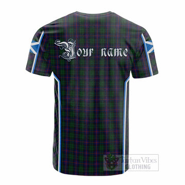 Urquhart Tartan Crest Cotton T-shirt Scotland Coat of Arm Flag Style - Tartan Vibes Clothing