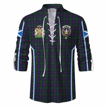 Urquhart Tartan Crest Ghillie Kilt Shirt Scotland Coat of Arm Flag Style