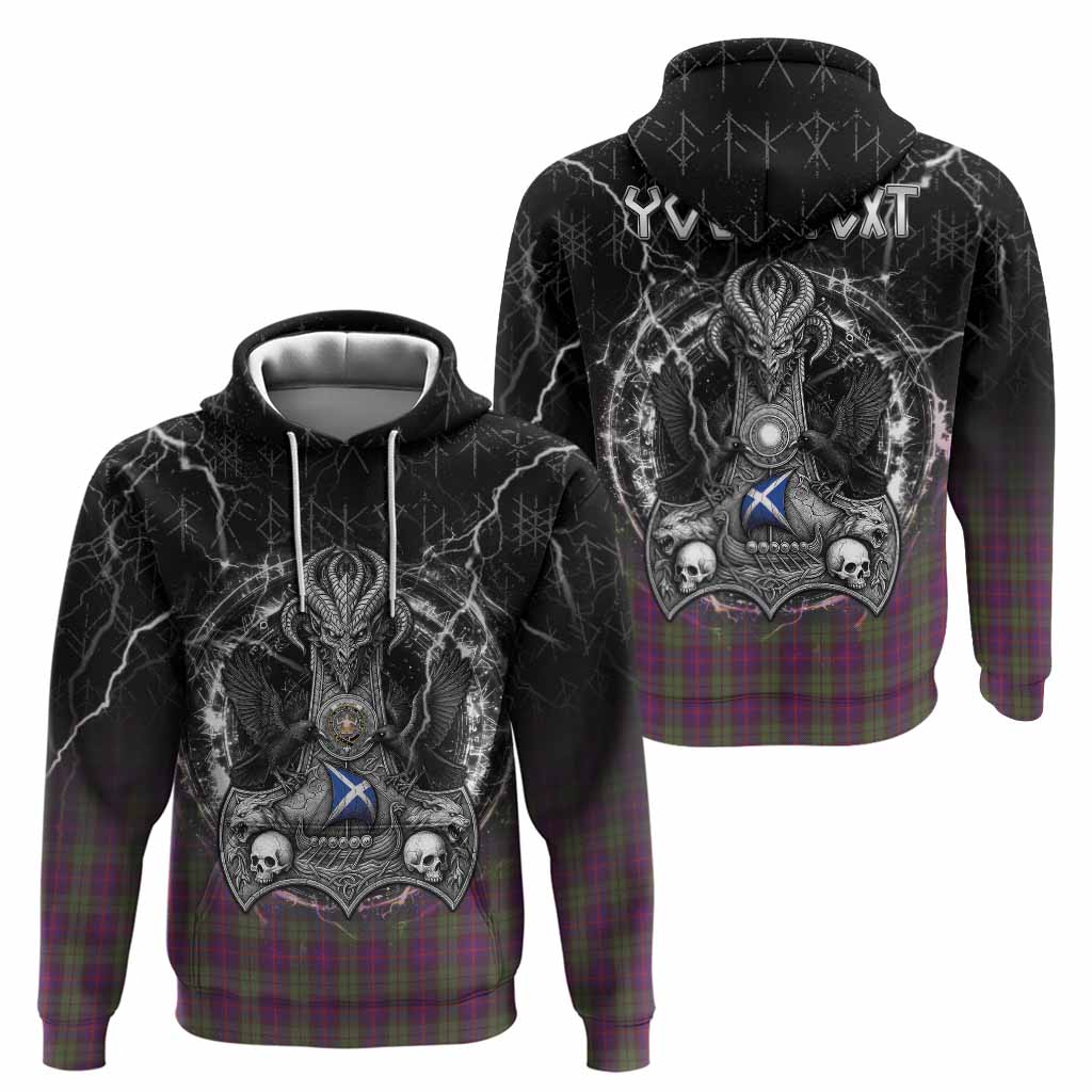 Urquhart Tartan Crest Hoodie Celtic Odin's Raven Legacy