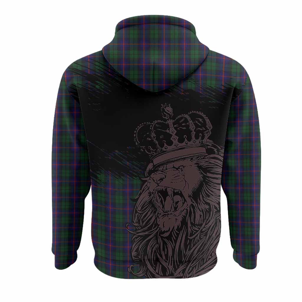 Urquhart Tartan Crest Hoodie Crowned Lion Heritage Style