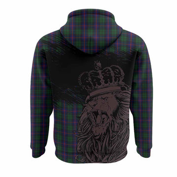 Urquhart Tartan Crest Hoodie Crowned Lion Heritage Style