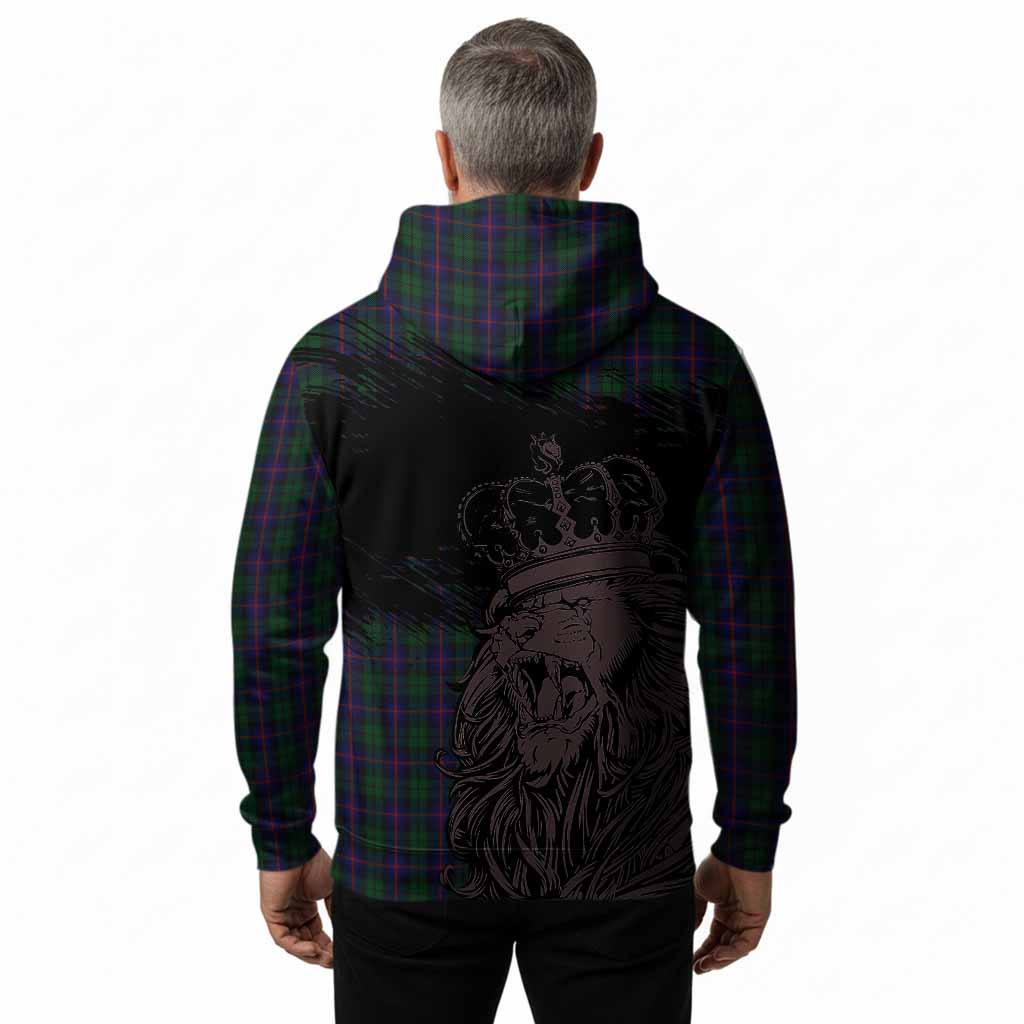 Urquhart Tartan Crest Hoodie Crowned Lion Heritage Style