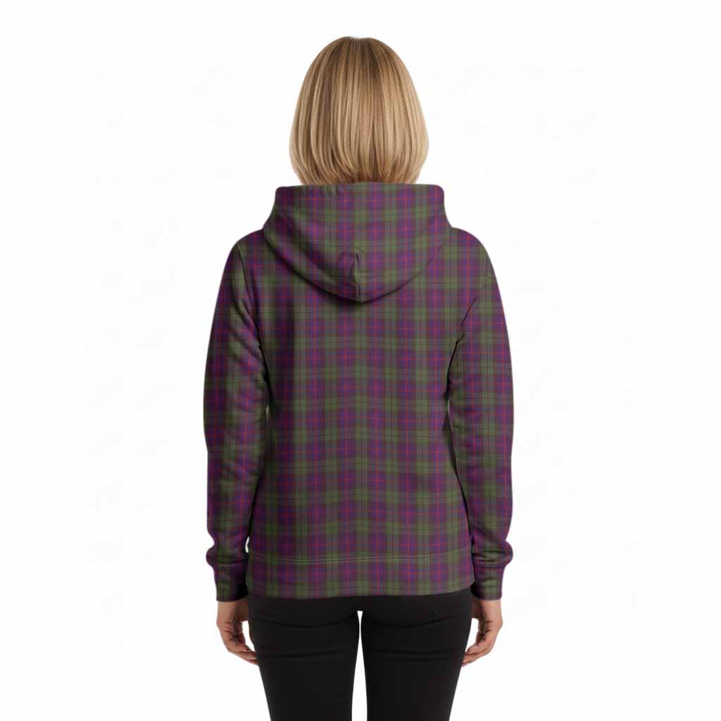 Urquhart Tartan Crest Hoodie Ferocious Lion Style