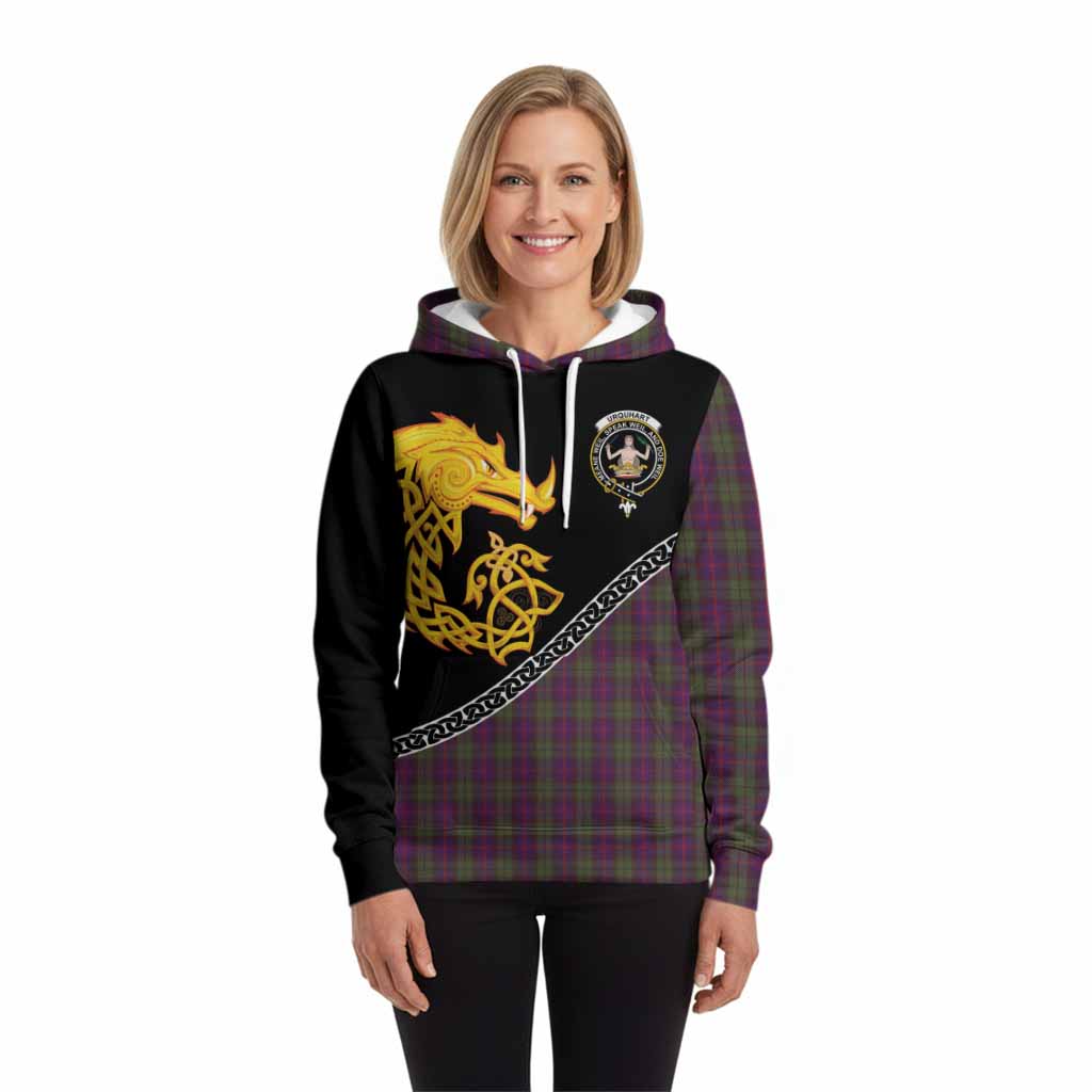 Urquhart Tartan Crest Hoodie Legendary Dragon Knot Half Style