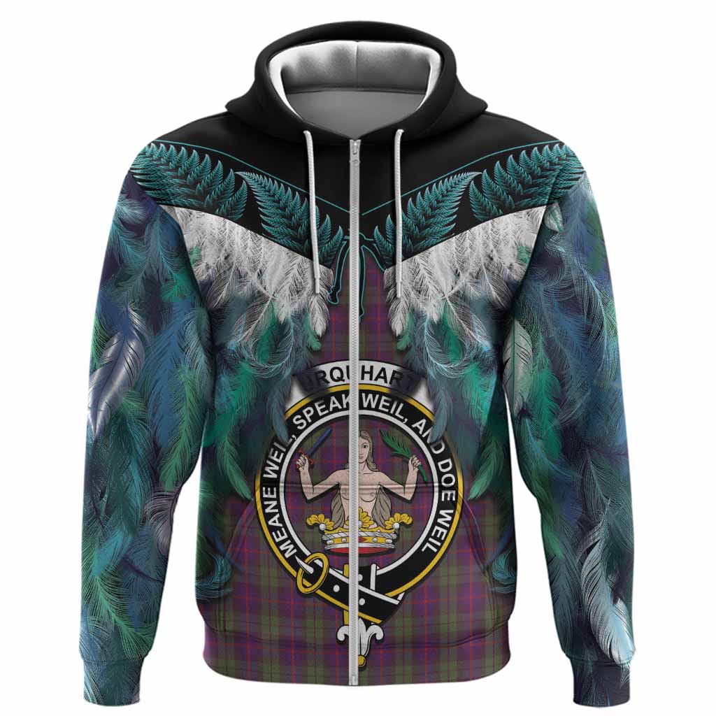 Urquhart Tartan Crest Hoodie New Zealand Maori Korowai Cloak