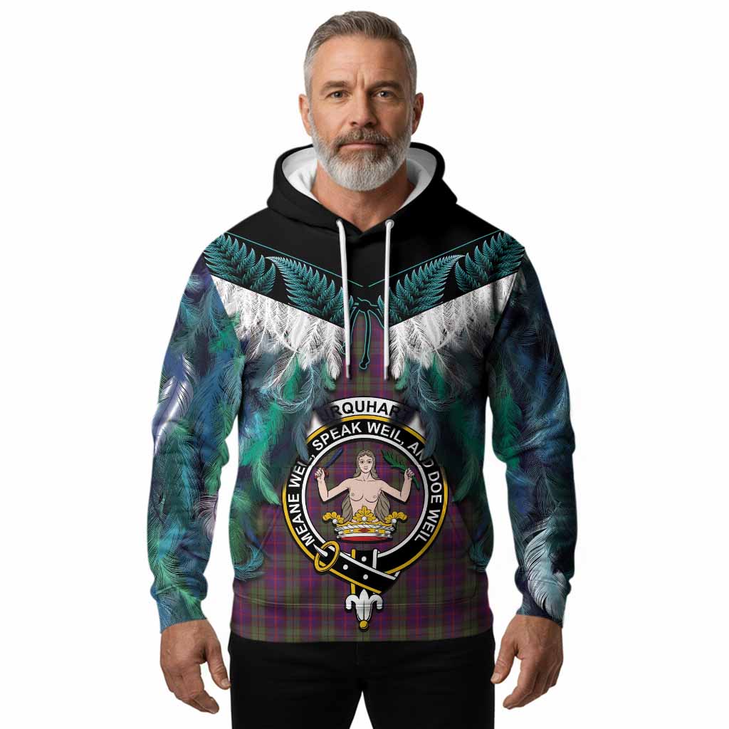 Urquhart Tartan Crest Hoodie New Zealand Maori Korowai Cloak
