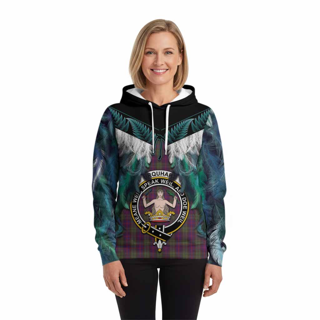 Urquhart Tartan Crest Hoodie New Zealand Maori Korowai Cloak