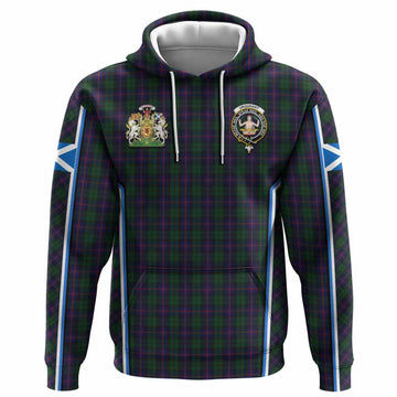 Urquhart Tartan Crest Hoodie Scotland Coat of Arm Flag Style