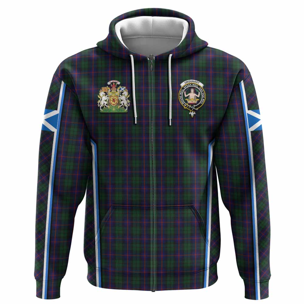 Urquhart Tartan Crest Hoodie Scotland Coat of Arm Flag Style - Tartan Vibes Clothing