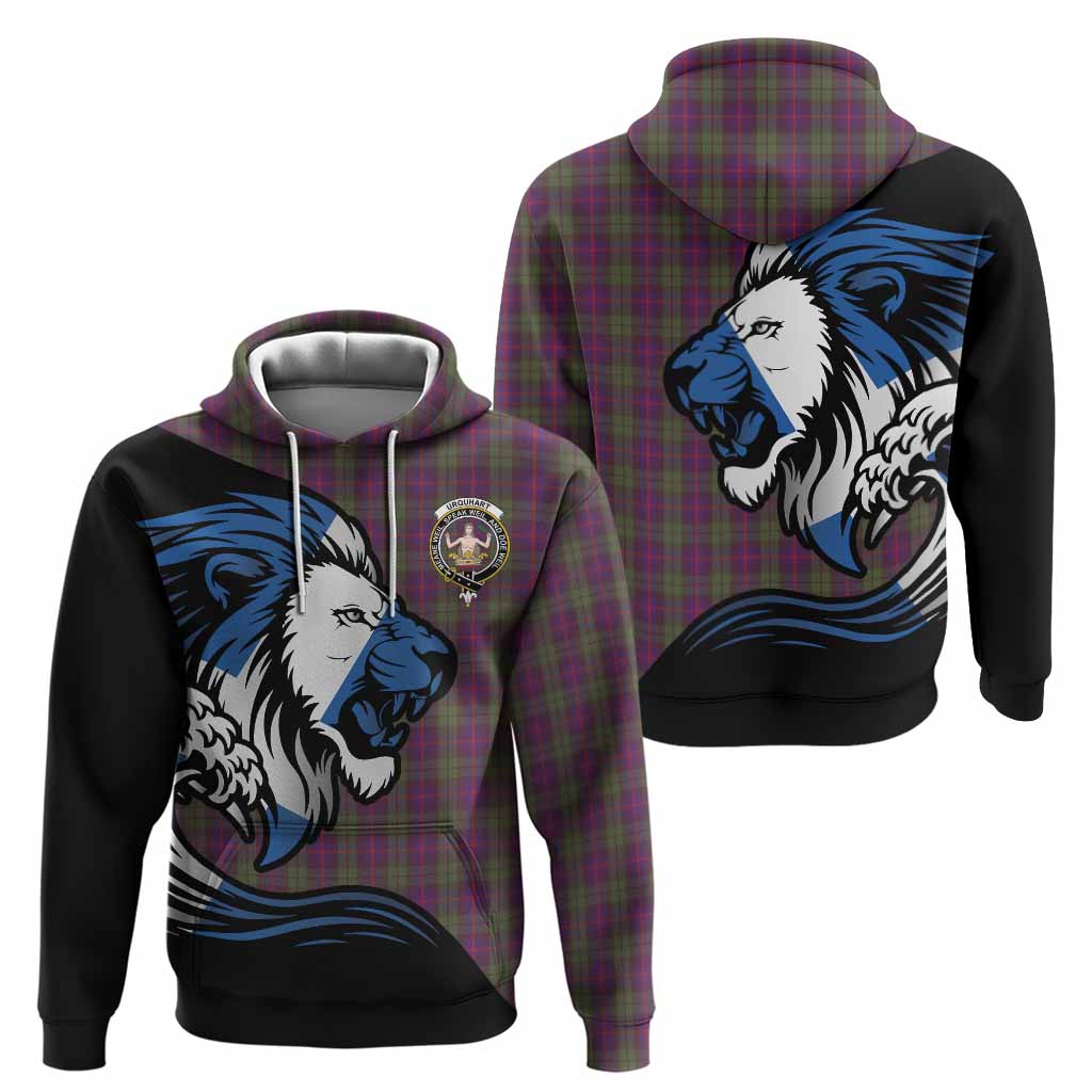 Urquhart Tartan Crest Hoodie Scottish Golden Lions Wave Flow