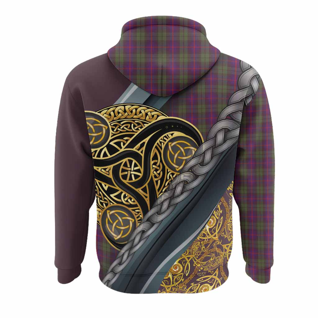 Urquhart Tartan Crest Hoodie Scottish Triskele Celtic