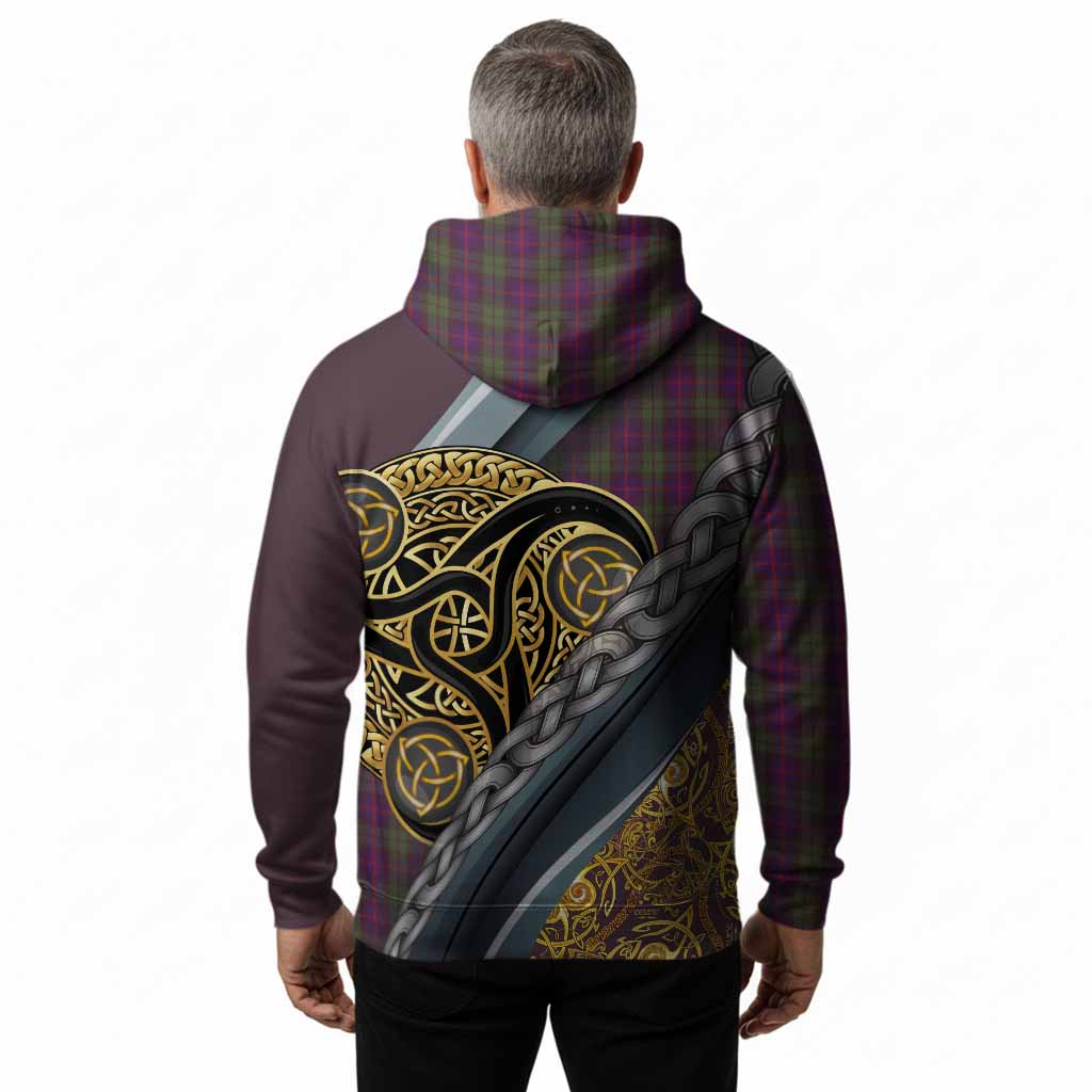 Urquhart Tartan Crest Hoodie Scottish Triskele Celtic