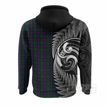 Urquhart Tartan Crest Hoodie With New Zealand Silver Fern Maori Koru