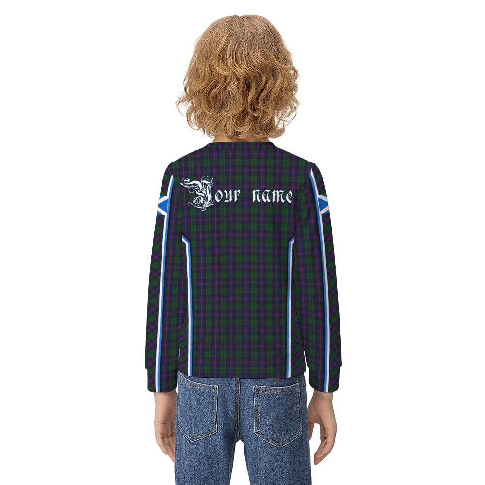 Urquhart Tartan Crest Kid Knitted Sweatshirt Scotland Coat of Arm Flag Style - Tartan Vibes Clothing