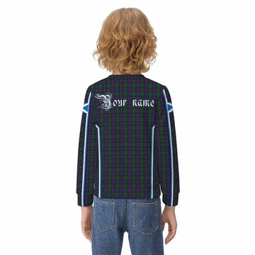 Urquhart Tartan Crest Kid Knitted Sweatshirt Scotland Coat of Arm Flag Style - Tartan Vibes Clothing