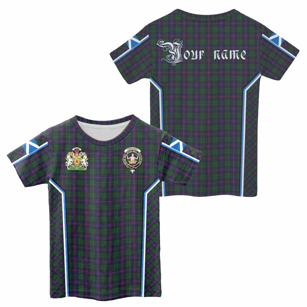Urquhart Tartan Crest Kid T-shirt Scotland Coat of Arm Flag Style - Tartan Vibes Clothing