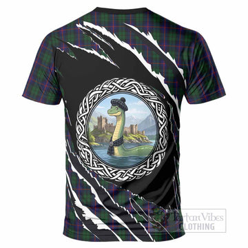 Urquhart Tartan Crest Loch Ness Monster T-Shirt Celtic Knot Nessie Art