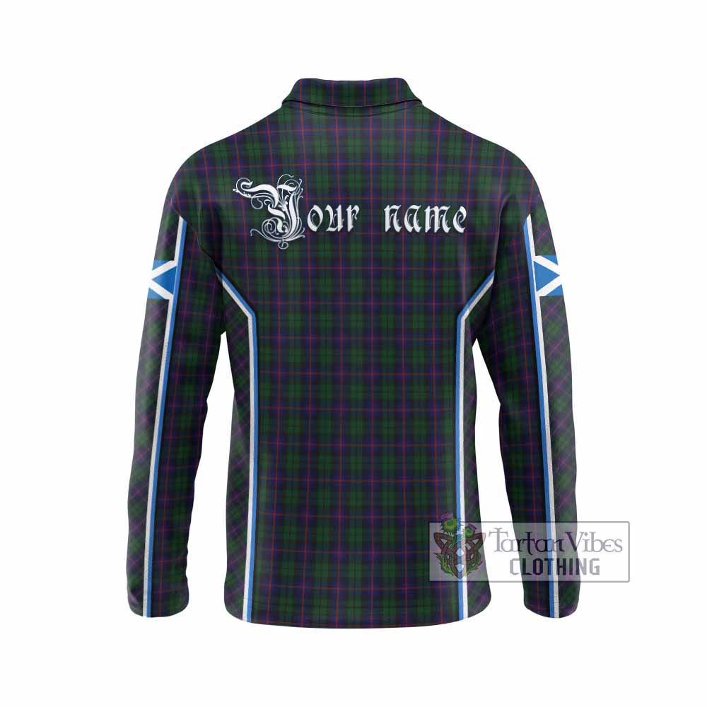 Urquhart Tartan Crest Long Sleeve Polo Shirt Scotland Coat of Arm Flag Style - Tartan Vibes Clothing