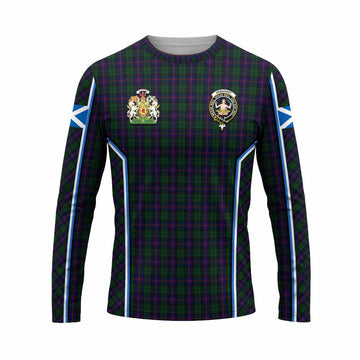 Urquhart Tartan Crest Long Sleeve T-Shirt Scotland Coat of Arm Flag Style - Tartan Vibes Clothing