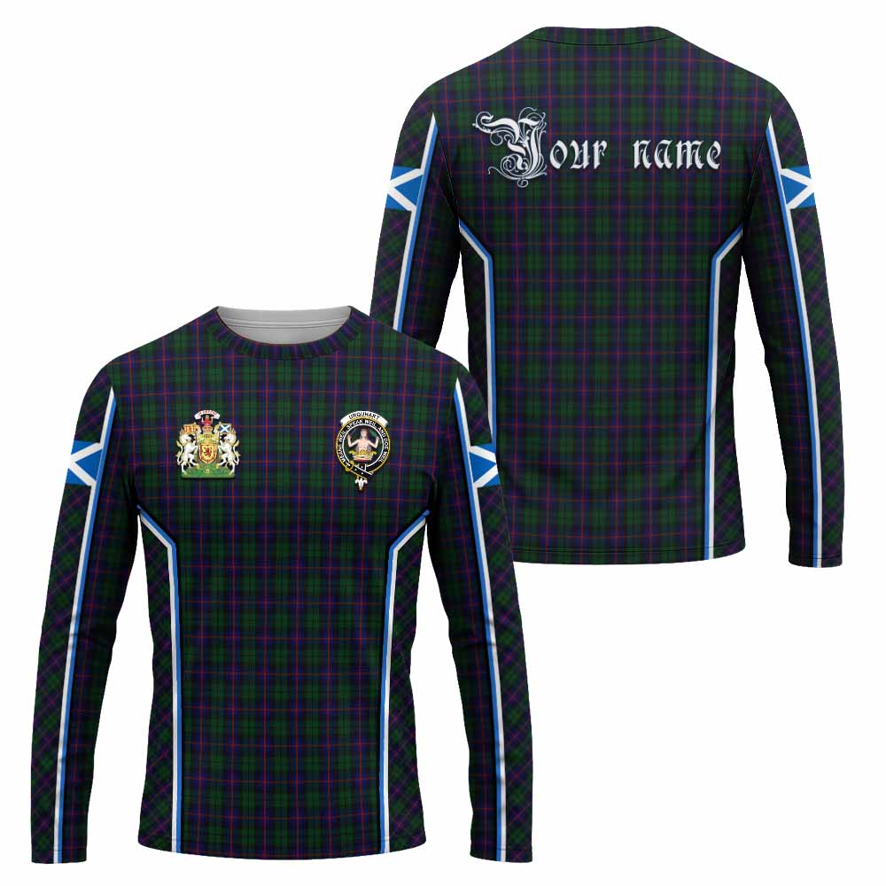 Urquhart Tartan Crest Long Sleeve T-Shirt Scotland Coat of Arm Flag Style - Tartan Vibes Clothing