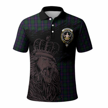 Urquhart Tartan Crest Polo Shirt Crowned Lion Heritage Style