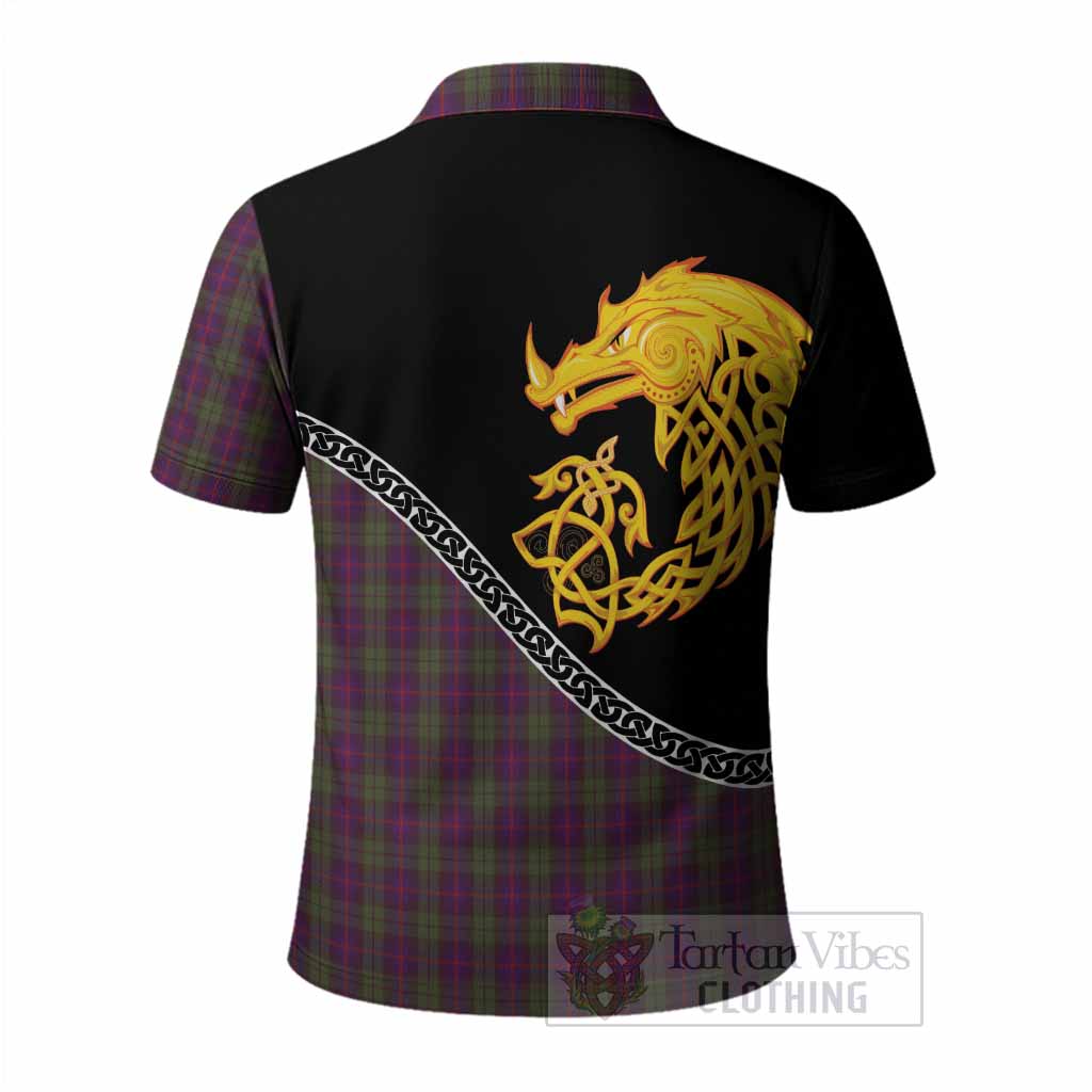 Urquhart Tartan Crest Polo Shirt Legendary Dragon Knot Half Style