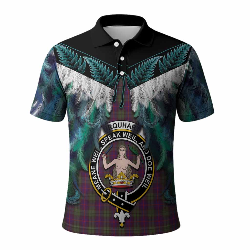 Urquhart Tartan Crest Polo Shirt New Zealand Maori Korowai Cloak