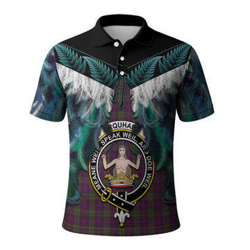 Urquhart Tartan Crest Polo Shirt New Zealand Maori Korowai Cloak