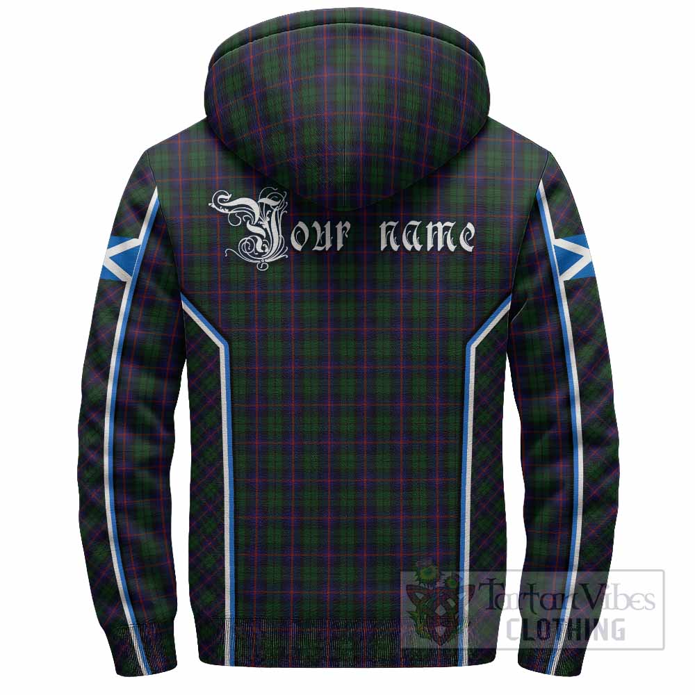 Urquhart Tartan Crest Sherpa Hoodie Scotland Coat of Arm Flag Style - Tartan Vibes Clothing