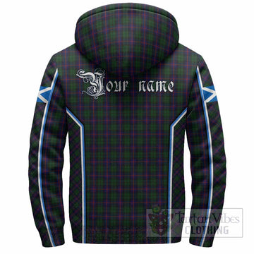 Urquhart Tartan Crest Sherpa Hoodie Scotland Coat of Arm Flag Style