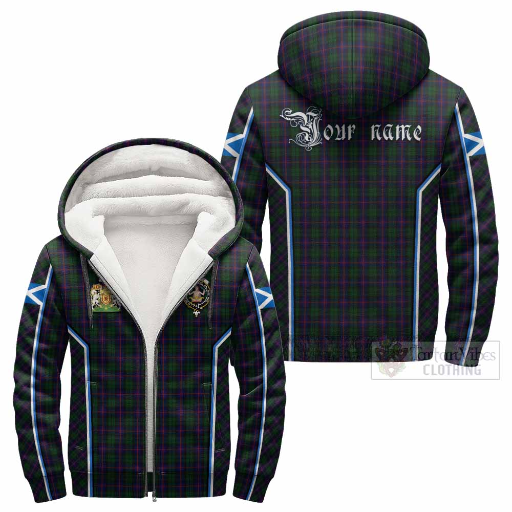 Urquhart Tartan Crest Sherpa Hoodie Scotland Coat of Arm Flag Style - Tartan Vibes Clothing