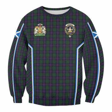 Urquhart Tartan Crest Sweatshirt Scotland Coat of Arm Flag Style