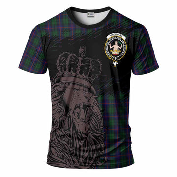 Urquhart Tartan Crest T-Shirt Crowned Lion Heritage Style