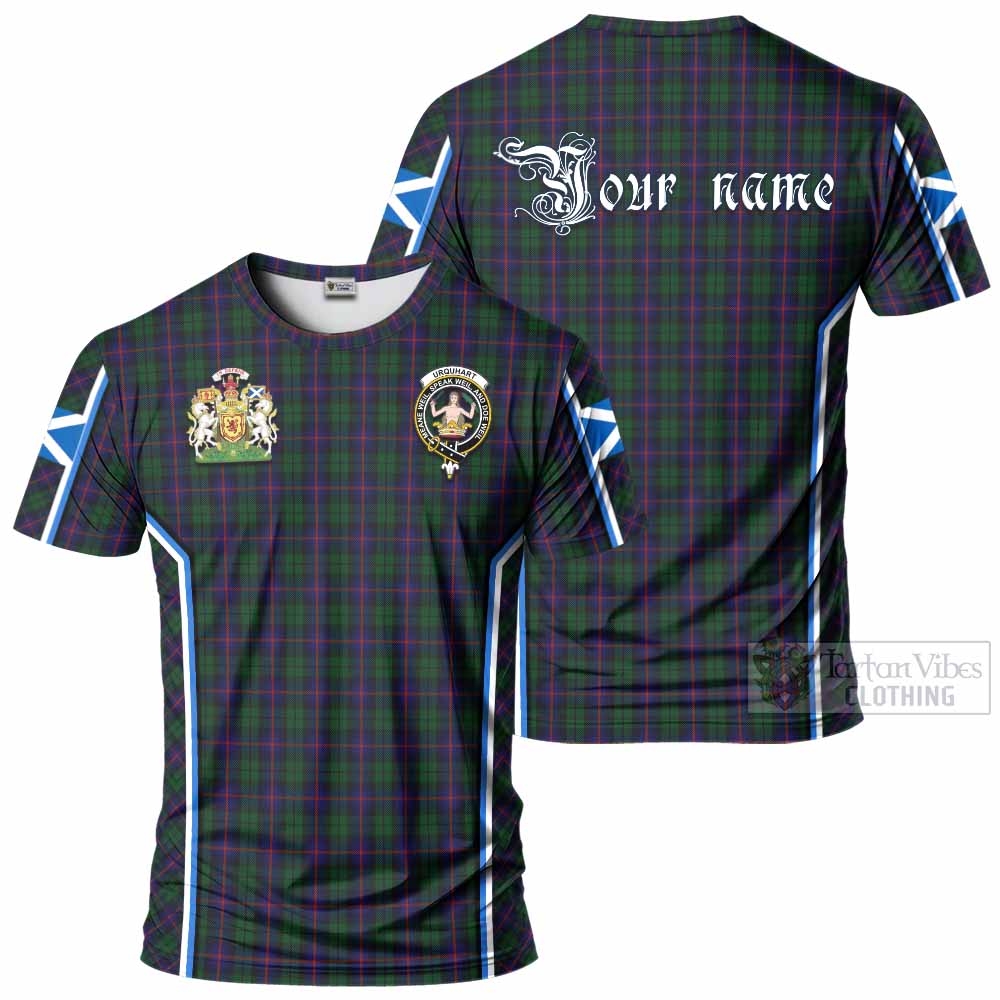 Urquhart Tartan Crest T-shirt Scotland Coat of Arm Flag Style - Tartan Vibes Clothing
