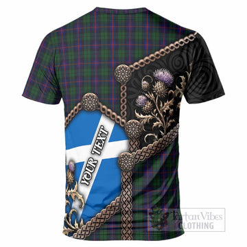 Urquhart Tartan Crest T-Shirt Scottish Thistle Loch Ness Monster