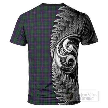 Urquhart Tartan Crest T-Shirt With New Zealand Silver Fern Maori Koru