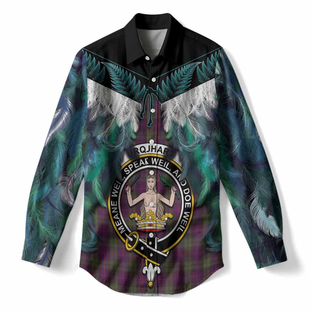 Urquhart Tartan Crest Women Casual Shirt New Zealand Maori Korowai Cloak