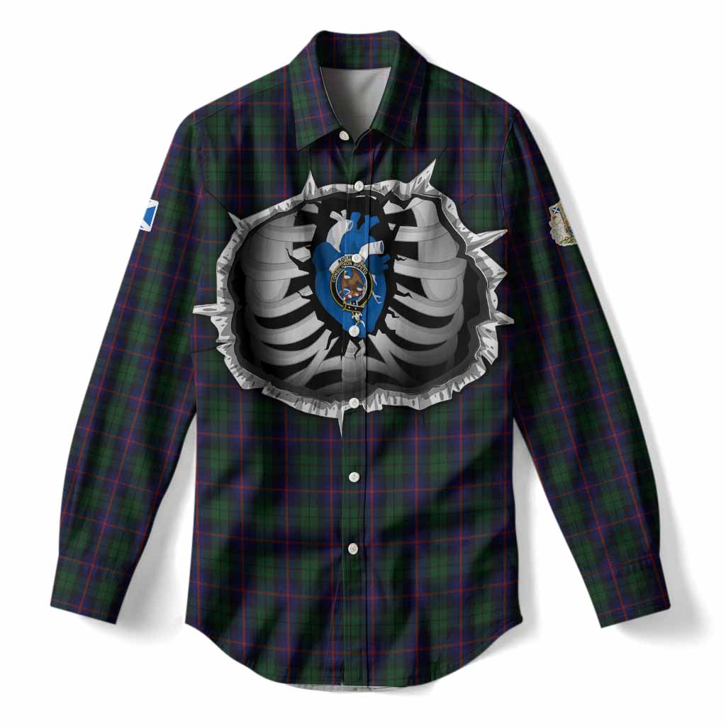 Urquhart Tartan Crest Women Casual Shirt Scotland In My Veins
